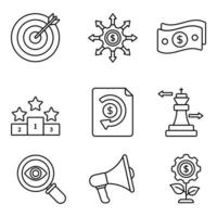 Crowd Funding Line Icons Set vector