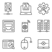 Hardware Line Icons Set vector