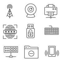 Hardware Line Icons Set vector