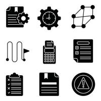 Organization Glyph Icons Set vector