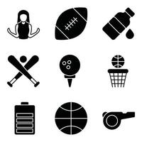 Sport Glyph Icons Set vector