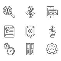 Leadership Line Icons Set vector