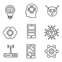 Robotic Line Icons Set vector