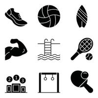 Sport Glyph Icons Set vector