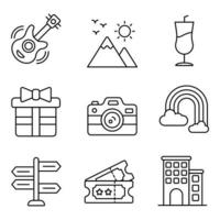 Summer Line Icons Set vector