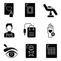 Tattoo Glyph Icons Set vector