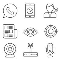 Communication Line Icons Set vector