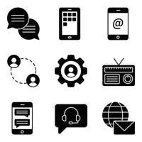 Networking Glyph Icons Set vector