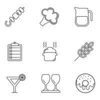 Restaurant Line Icons Set vector