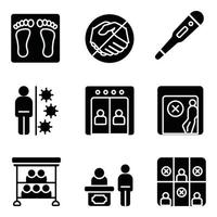 Social Distance Glyph Icons Set vector