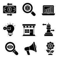 Crowd Funding Glyph Icons Set vector