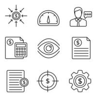 Investment Line Icons Set vector