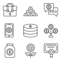 Investment Line Icons Set vector