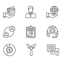 Leadership Line Icons Set vector