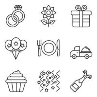 Party Line Icons Set vector