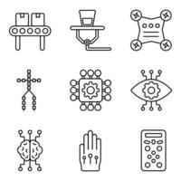 Robotic Line Icons Set