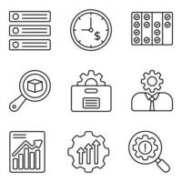 Scrum Development Line Icons Set vector