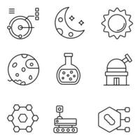 Science Fiction Line Icons Set vector