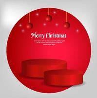 greeting card for christmas with product display vector