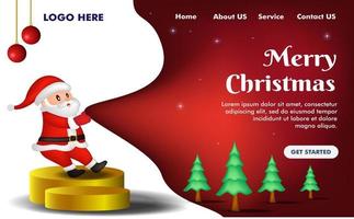 Landing page for christmas with santa clause vector