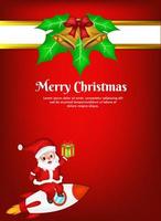 Merry christmas card santa claus greeting cards vector