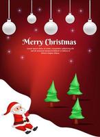 Merry christmas card santa claus greeting cards vector