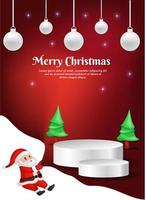 Merry christmas card santa claus greeting cards vector