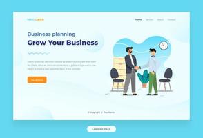 Landing Page Template with flat Character illustration Growing