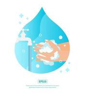 Flat Illustration, world handwashing day, can be used for web, app, print, infographic, etc vector