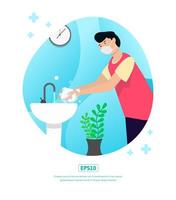 Flat Illustration, world handwashing day, can be used for web, app, print, infographic, etc vector
