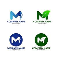 Modern letter logo nature with green and blue color minimalis with the letter M vector