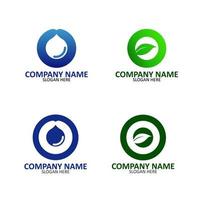 Modern letter logo nature with green and blue color minimalis with the letter O vector