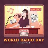 celebración del día mundial de la radio vector