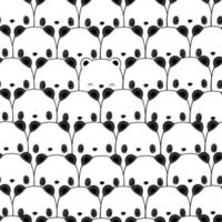 Seamless pattern with panda cartoon doodle vector