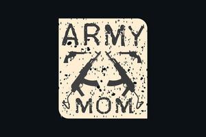 diseño de camiseta de mamá del ejército. vector