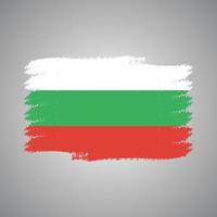 Bulgaria Flag With Watercolor Painted Brush vector