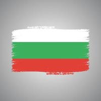 Bulgaria Flag With Watercolor Painted Brush vector