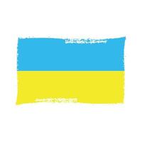 Ukraine Flag With Watercolor Painted Brush vector