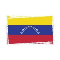 Venezuela Flag With Watercolor Painted Brush vector