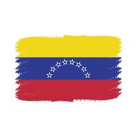 Venezuela Flag With Watercolor Painted Brush vector