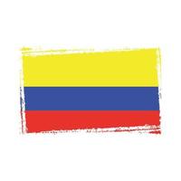 Colombia Flag With Watercolor Painted Brush vector