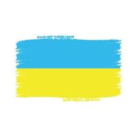 bandera de ucrania con pincel pintado de acuarela vector