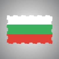 Bulgaria Flag With Watercolor Painted Brush vector