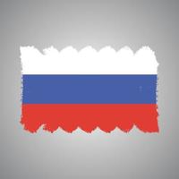 bandera de rusia con pincel pintado de acuarela vector