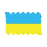 Ukraine Flag With Watercolor Painted Brush vector
