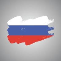 bandera de rusia con pincel pintado de acuarela