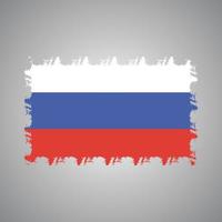 Russia Flag With Watercolor Painted Brush vector