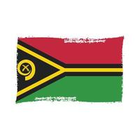 Vanuatu Flag With Watercolor Painted Brush vector