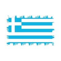 bandera de grecia con pincel pintado de acuarela vector