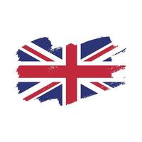 United Kingdom Flag With Watercolor Painted Brush vector